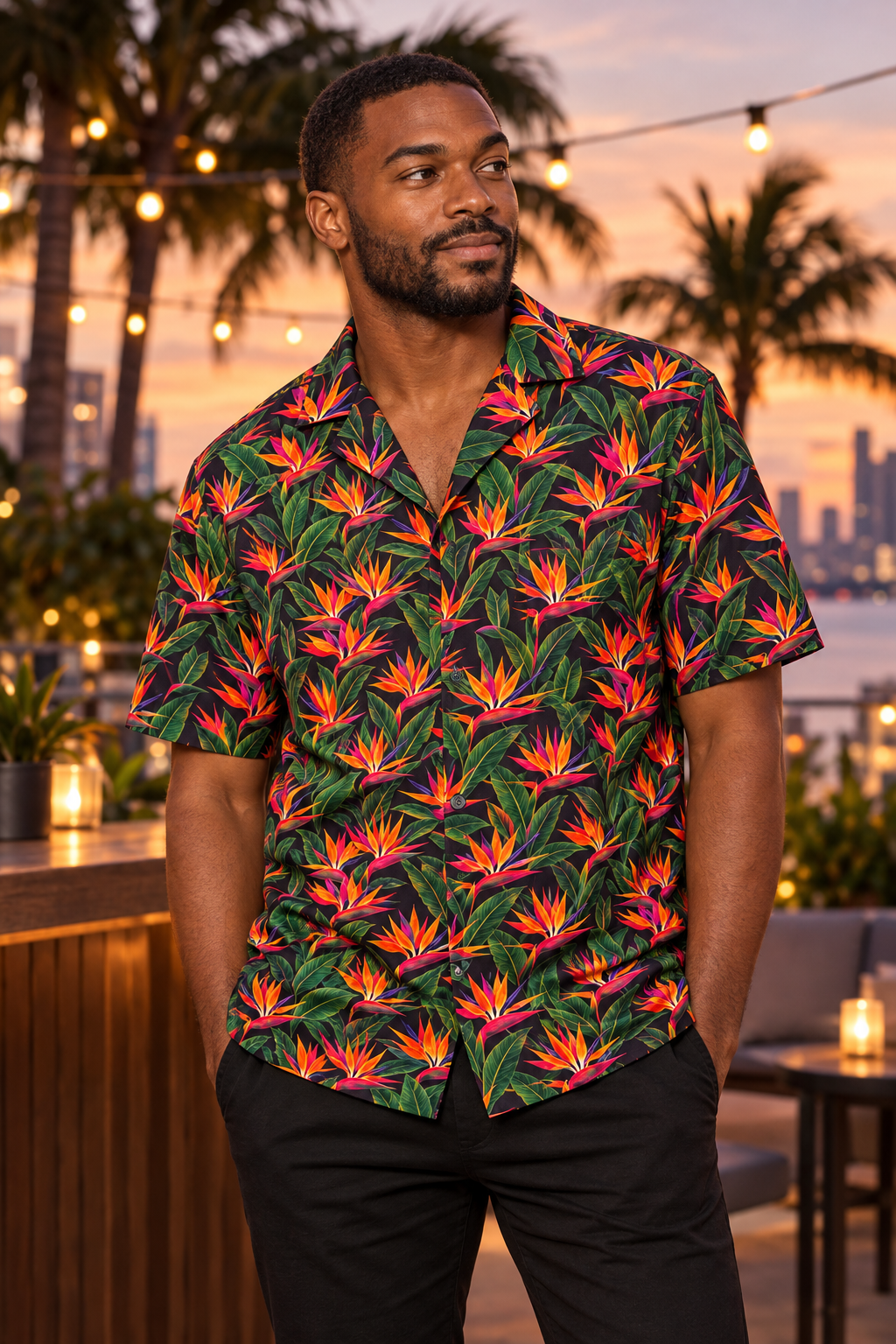 Bird of Paradise Blaze button-up shirt worn out