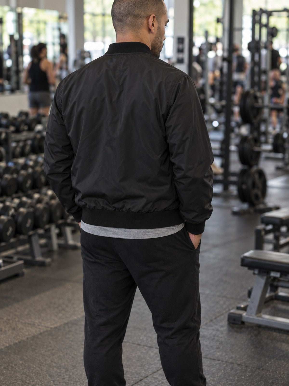 Don't Quit bomber jacket in black – back view