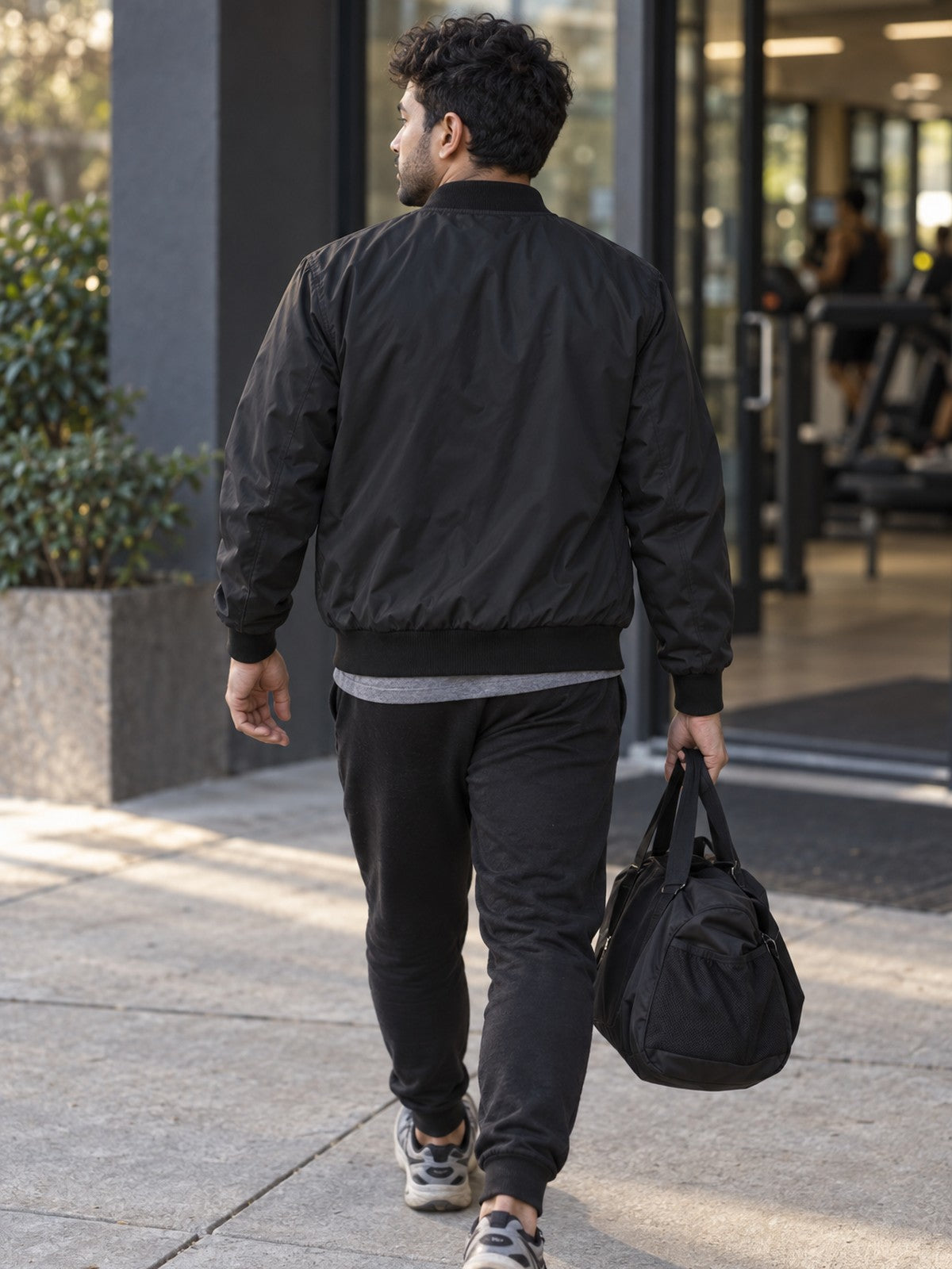 No Excuses bomber jacket in black – back view