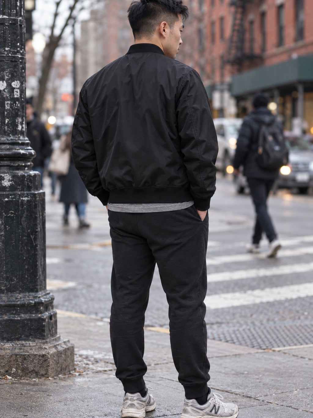 No Pain No Gain bomber jacket in black – back view