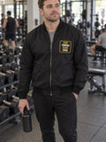 Stop Thinking Start Doing bomber jacket in black – front