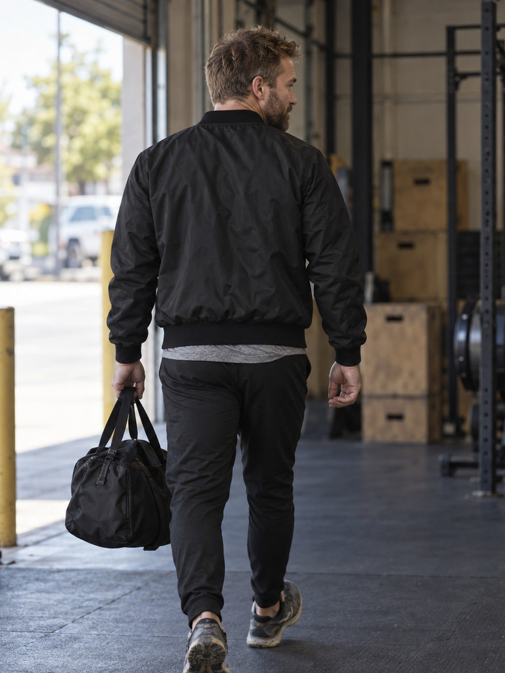 Train Insane bomber jacket in black – back view