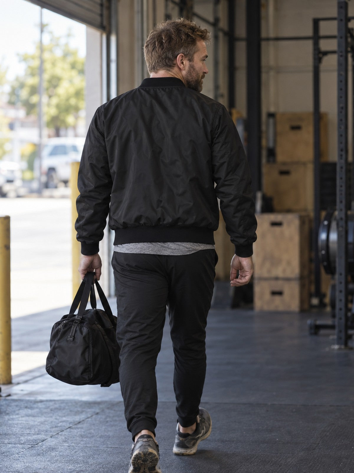 Train Insane bomber jacket in black – back view