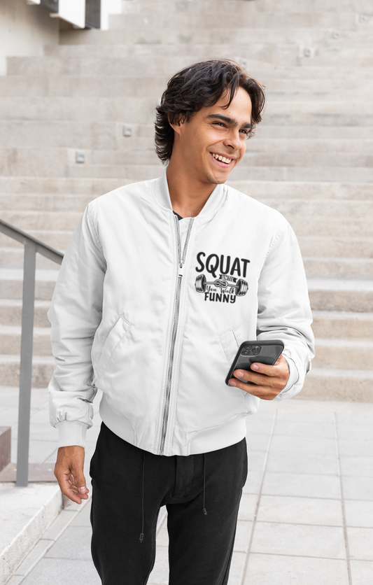 Squat Until You Puke Zip-Up Track Jacket | Motivational Gym Jacket | Unisex Workout Track Jacket | Fitness Activewear