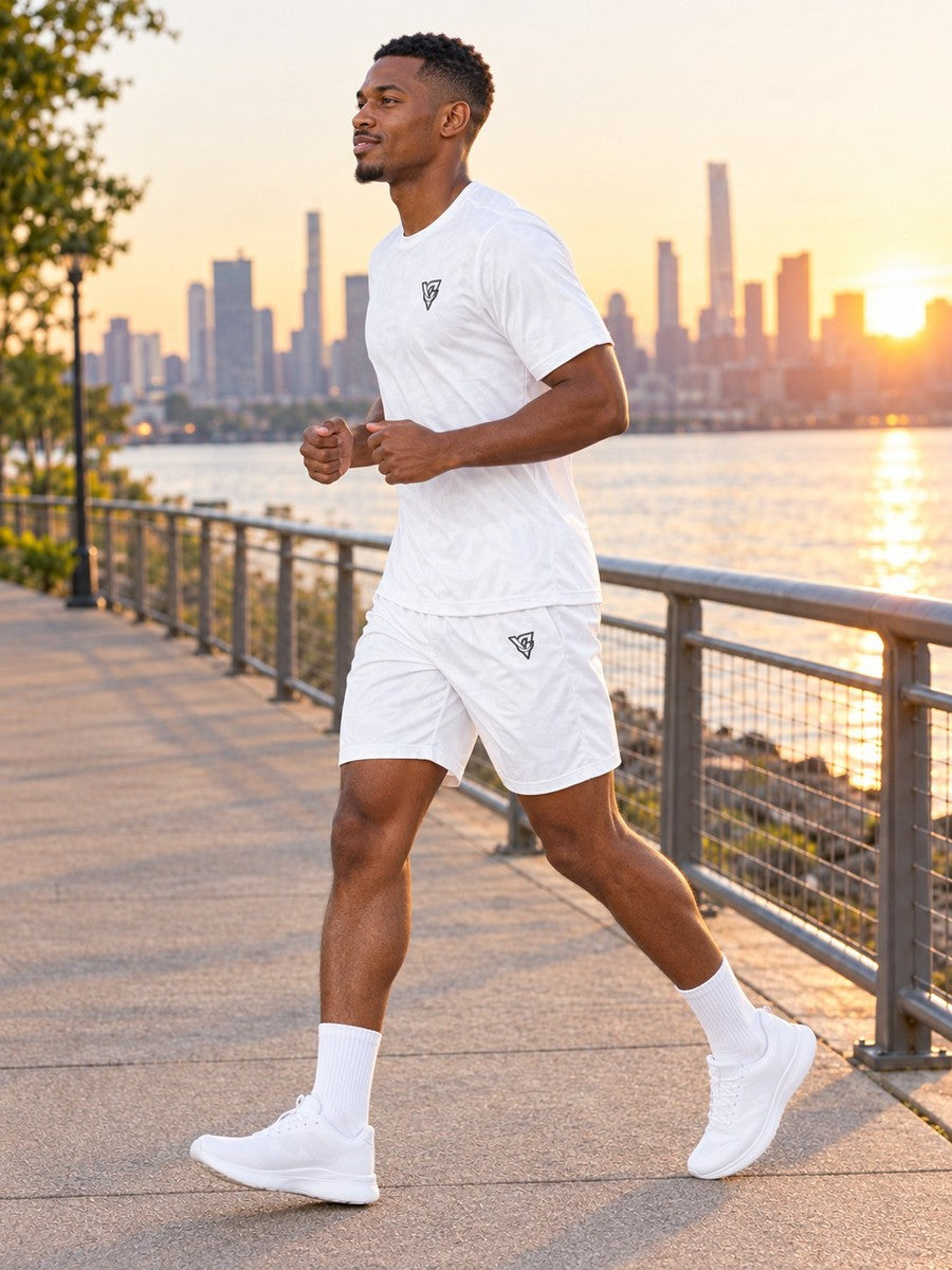 Vantacore Solid White Men's Sports Jersey - side view