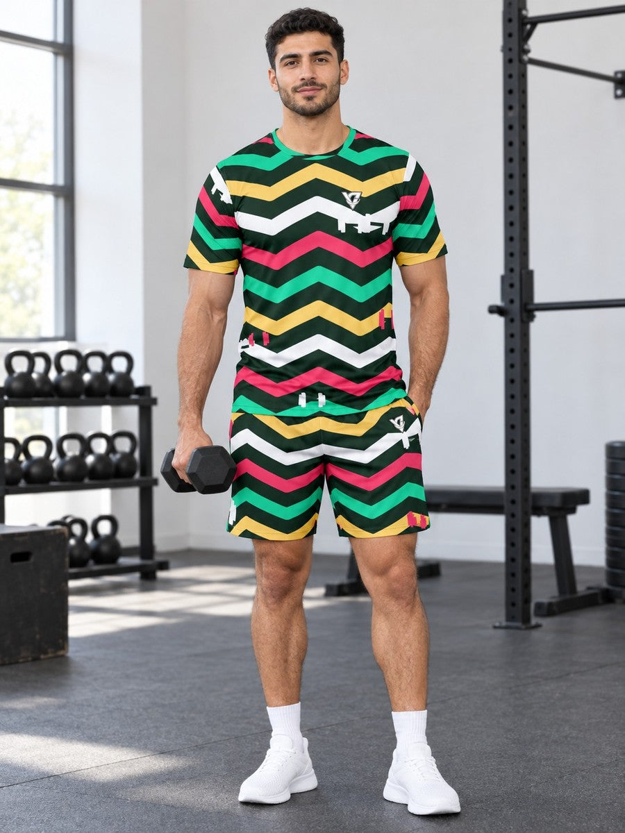 Training & Gym Watermelon Chevron Rush Men's Sports Jersey - front view