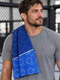 Combat Sports Royal Ice Cage Mesh Rally Towel, lifestyle photo