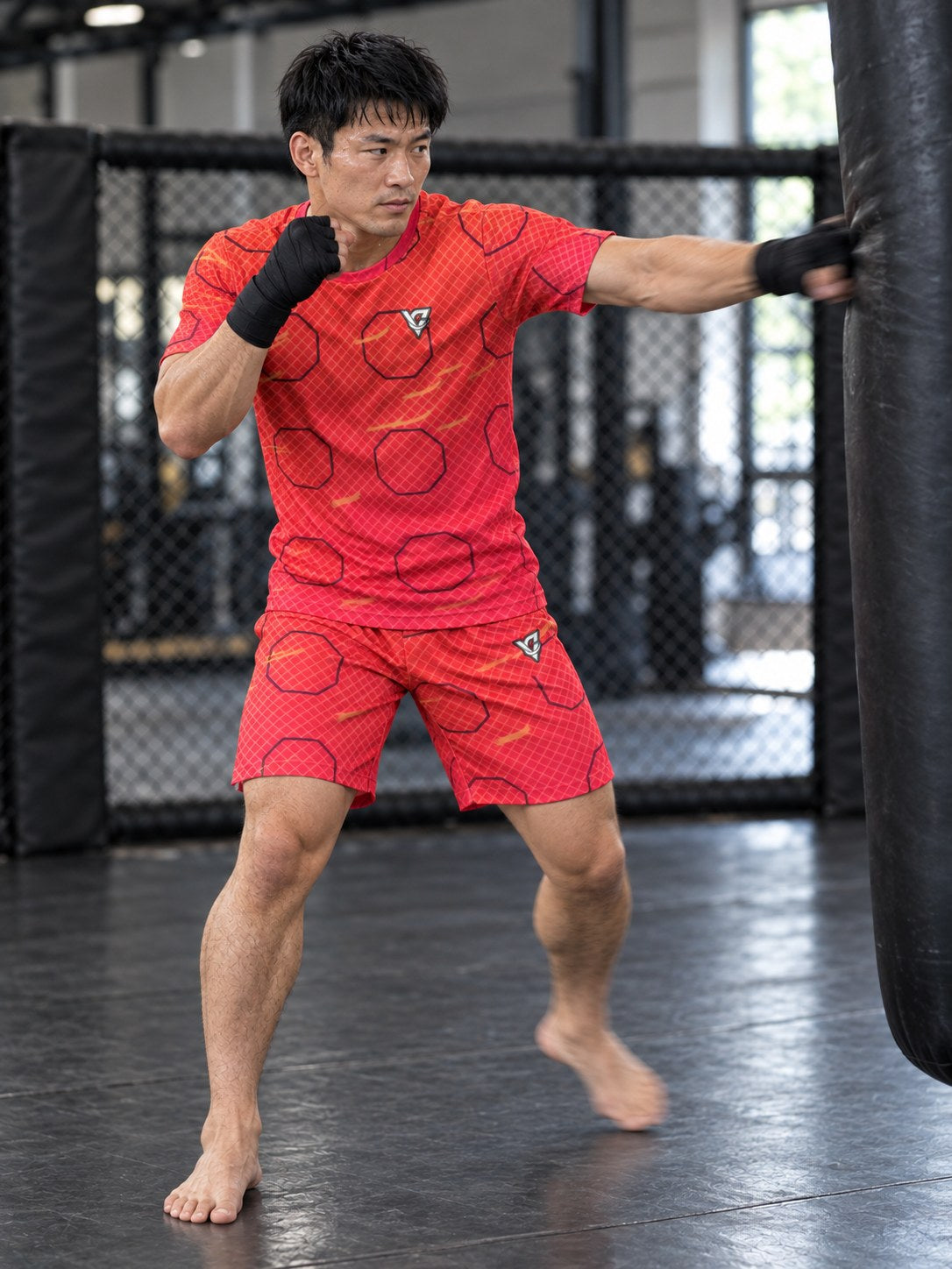 Combat Sports Sunset Fade Cage Mesh Men's Sports Jersey, in action