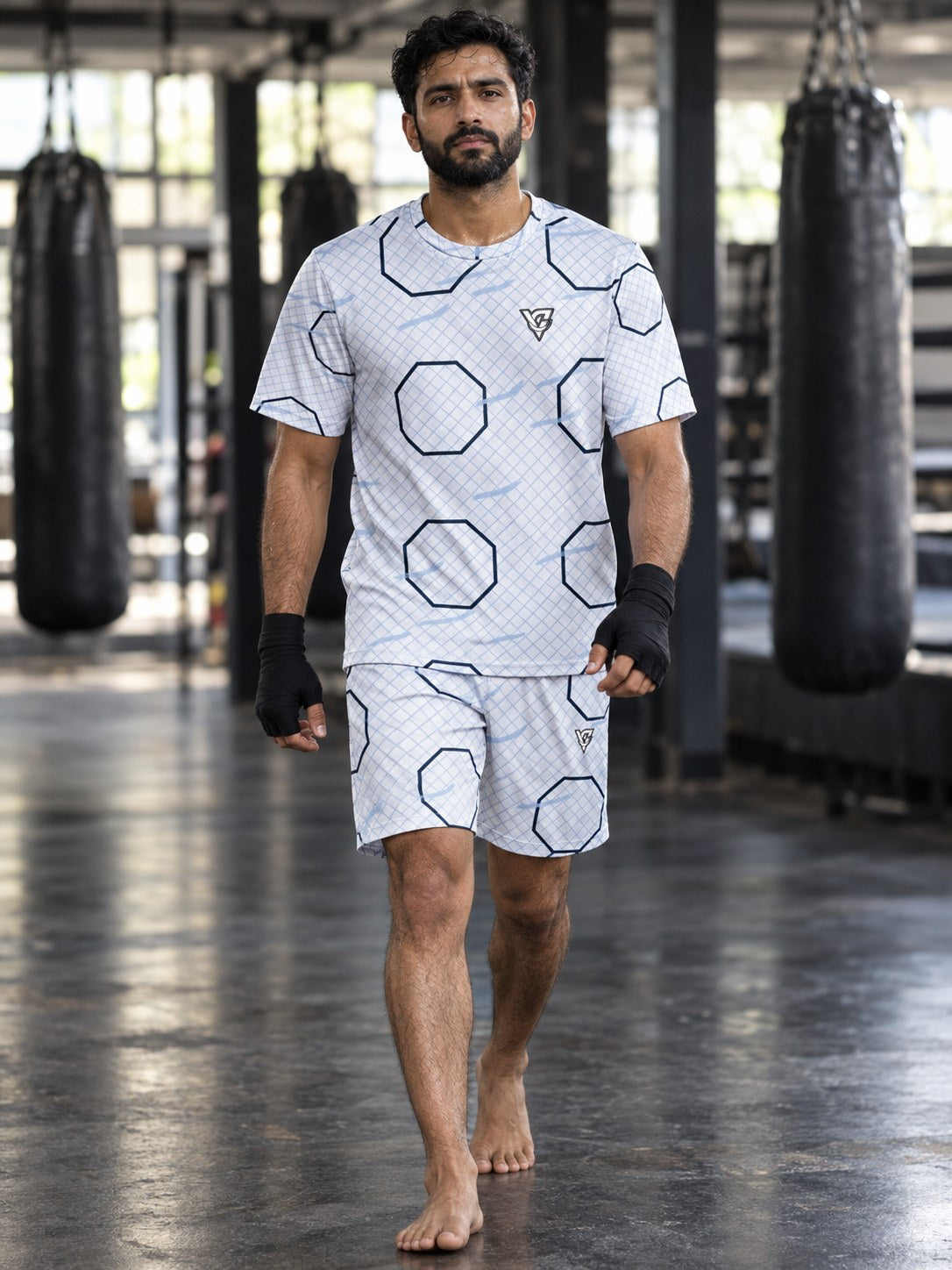 Combat Sports Arctic White Cage Mesh Men's Sports Jersey, front view