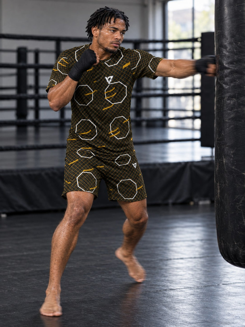 Combat Sports Gold Rush Cage Mesh Men's Sports Jersey, in action