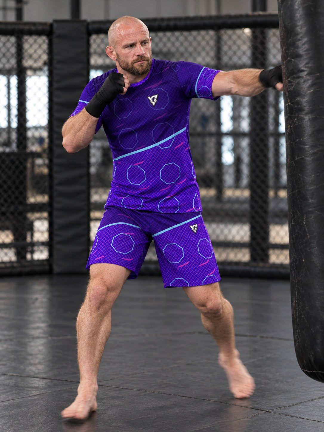 Combat Sports Ultra Violet Cage Mesh Men's Sports Jersey, in action