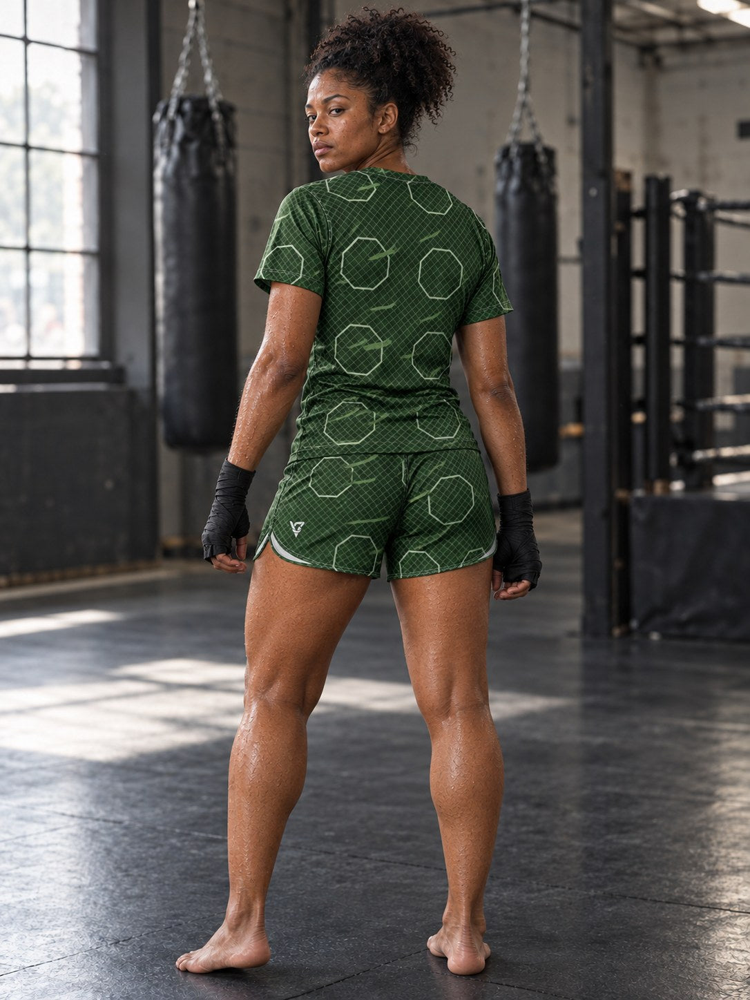 Combat Sports Forest Camo Cage Mesh Women's Sports Jersey, back view