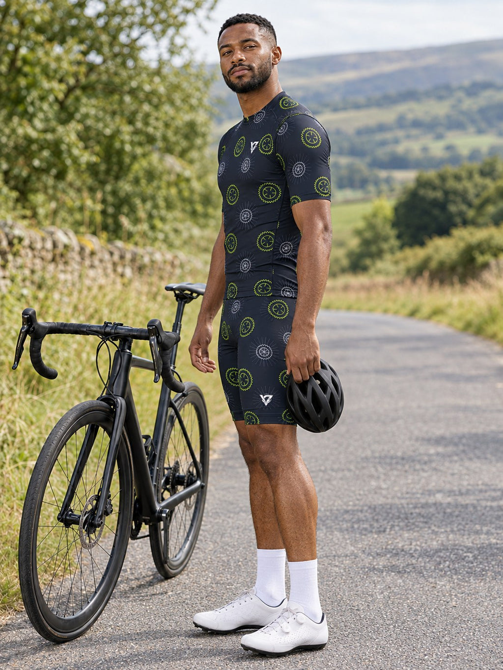 Cycling Volt Night Chainring Men's Sports Jersey, side view