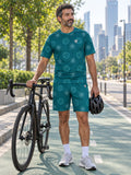 Cycling Teal Wave Chainring Men's Sports Jersey, front view