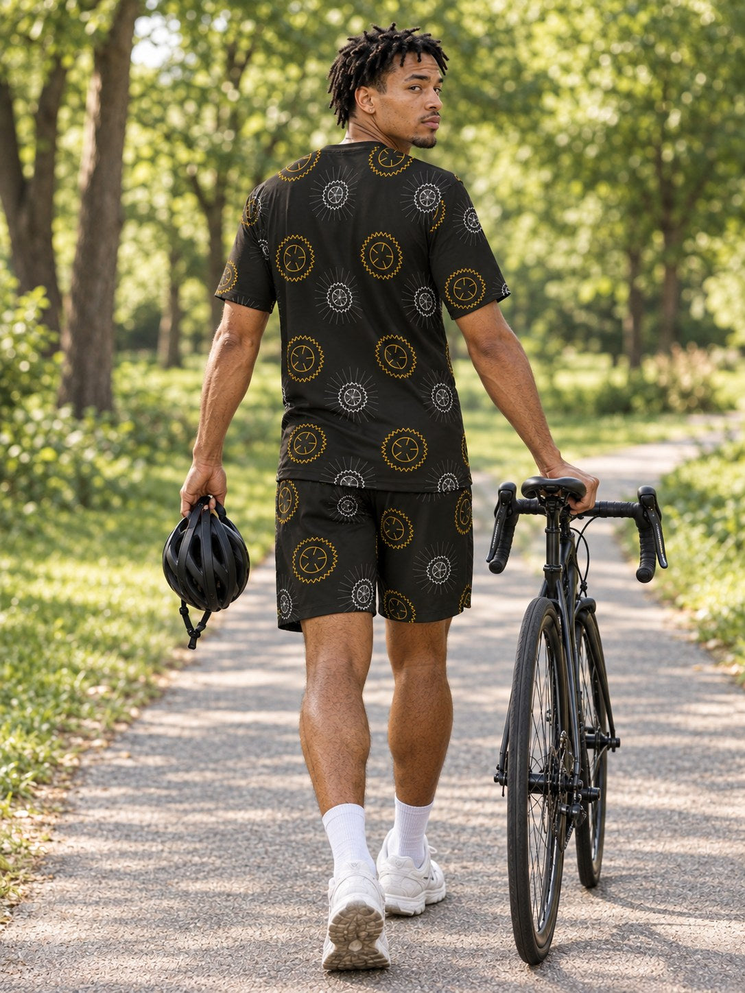 Cycling Gold Rush Chainring Men's Sports Jersey, back view