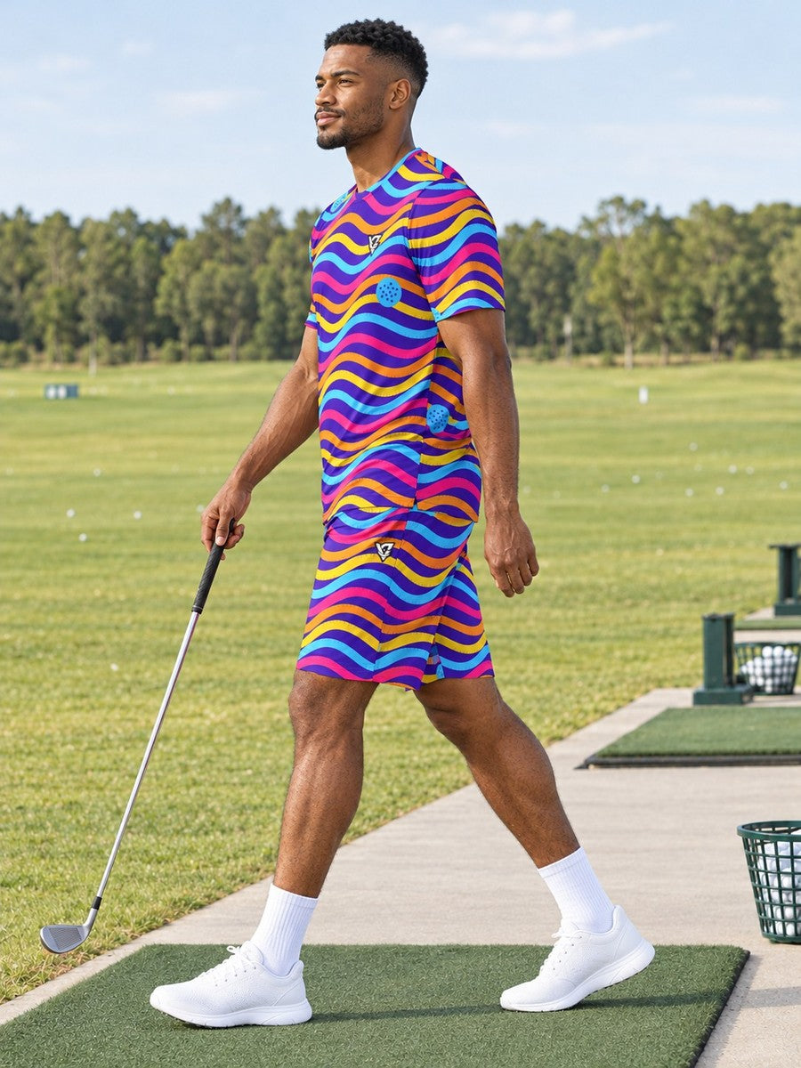 Golf Sunrise Punch Wave Rider Men's Sports Jersey - side view