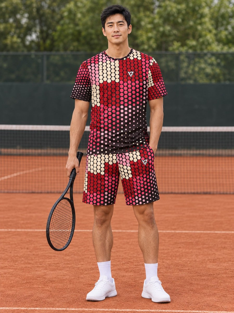 Tennis Ruby Rush Halftone Pulse Men's Sports Jersey - front view