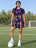 Soccer Ultra Grape Bolt Strike Women's Athletic Skater Skirt - front view
