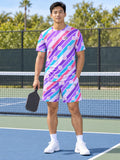 Pickleball Lilac Wave Stripe Surge Men's Sports Jersey - front view