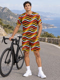 Cycling Solar Flare Wave Rider Men's Athletic Shorts with Pockets - front view