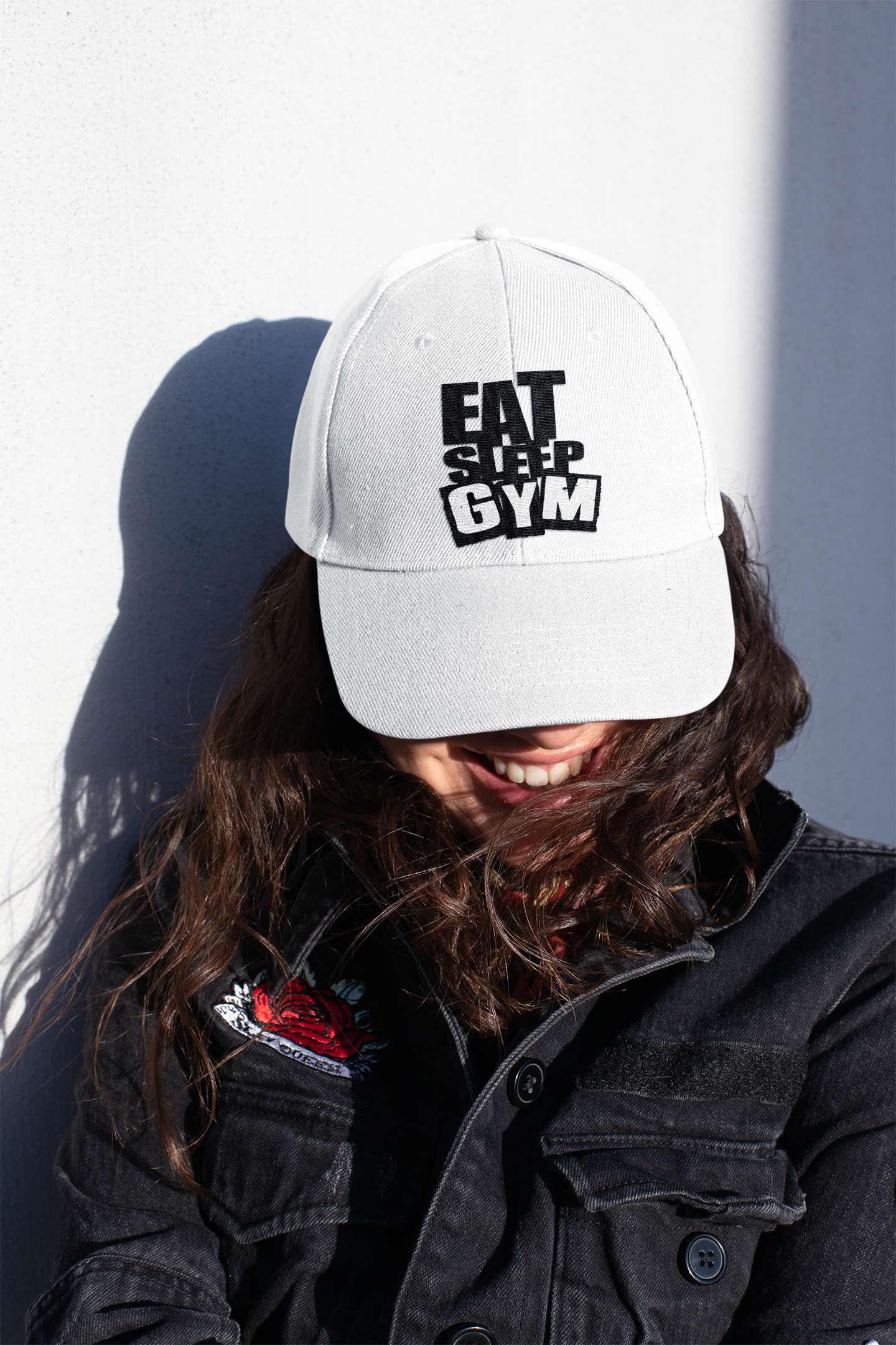 Eat Sleep Gym Embroidered Low Profile Baseball Cap | Adjustable Cotton Twill Dad Hat for Men & Women
