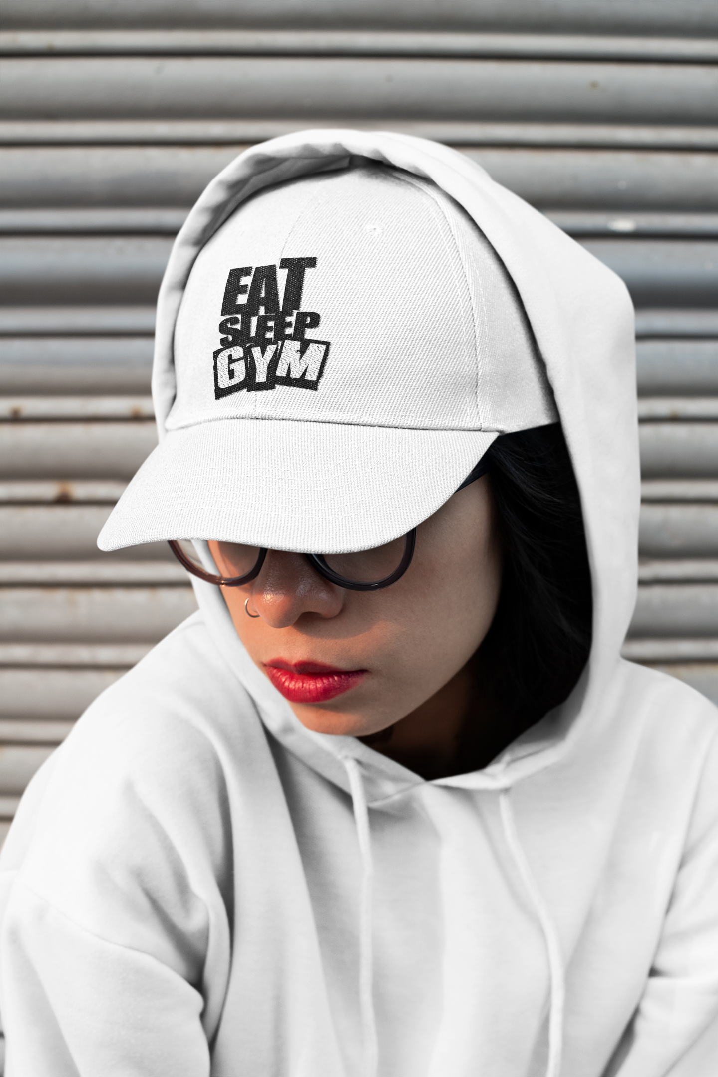 Eat Sleep Gym Embroidered Low Profile Baseball Cap | Adjustable Cotton Twill Dad Hat for Men & Women
