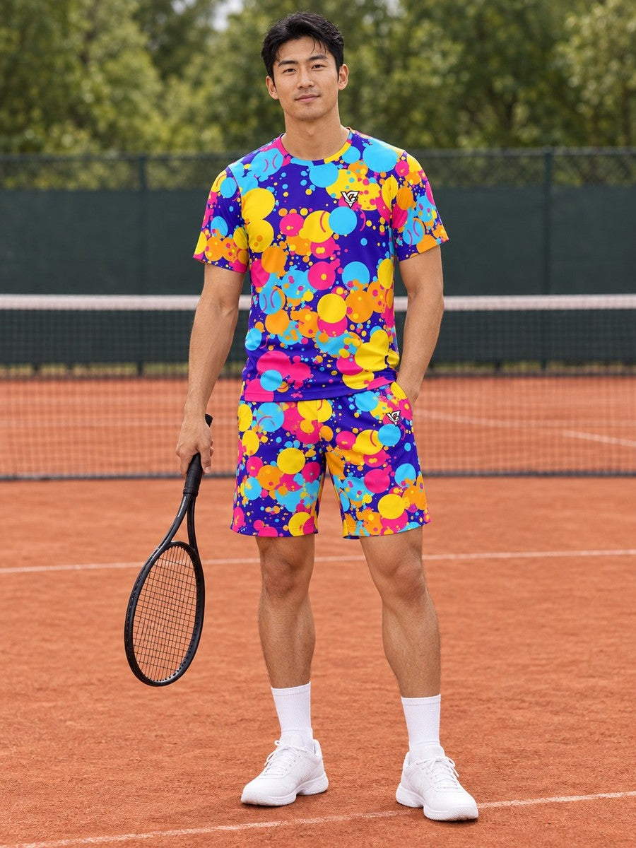 Tennis Sunrise Punch Splash Zone Men's Sports Jersey - front view