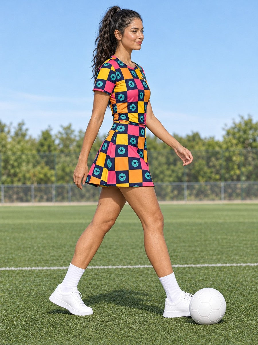 Soccer Electric Mango Checker Drive Women's Sports Jersey - side view