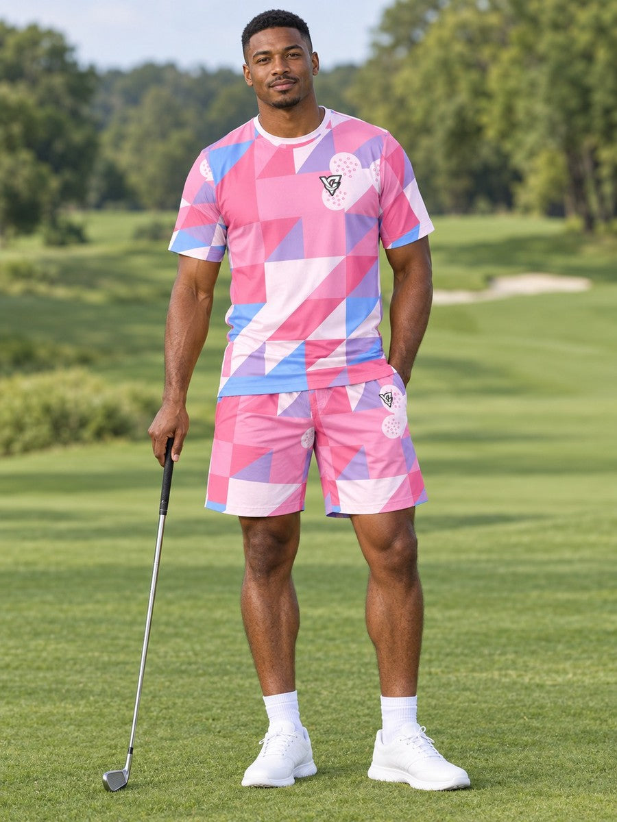 Golf Cotton Candy Prism Block Men's Sports Jersey - front view