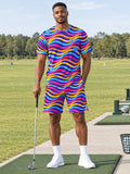 Golf Sunrise Punch Wave Rider Men's Athletic Shorts with Pockets - front view