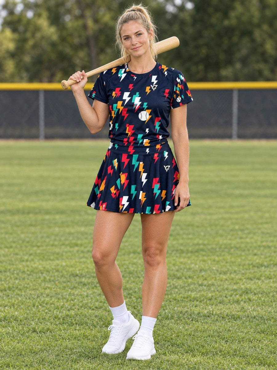 Baseball & Softball Aqua Volt Bolt Strike Women's Sports Jersey - front view