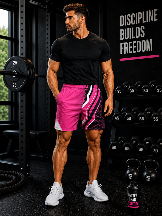 Men's Neon Fusion Hex Athletic Multipurpose Shorts