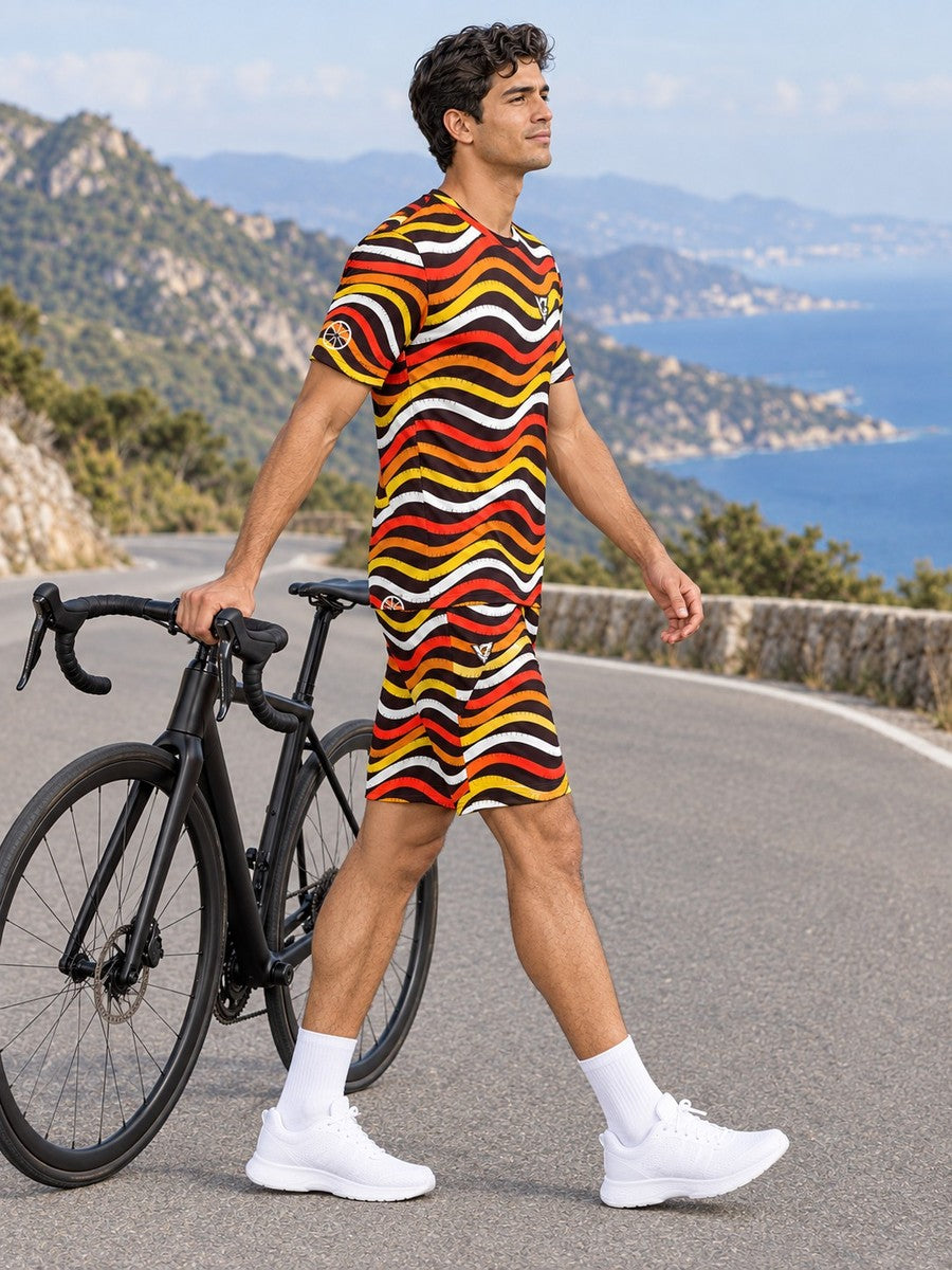 Cycling Solar Flare Wave Rider Men's Sports Jersey - side view