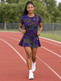 Running Royal Flame Topo Trail Women's Athletic Skater Skirt - front view