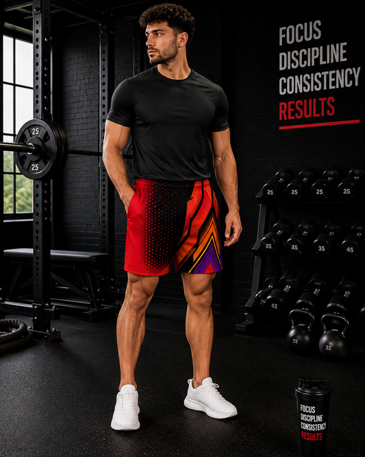 Men's Crimson Ember Athletic Multipurpose Shorts