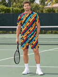Tennis Tropic Heat Stripe Surge Men's Sports Jersey - front view