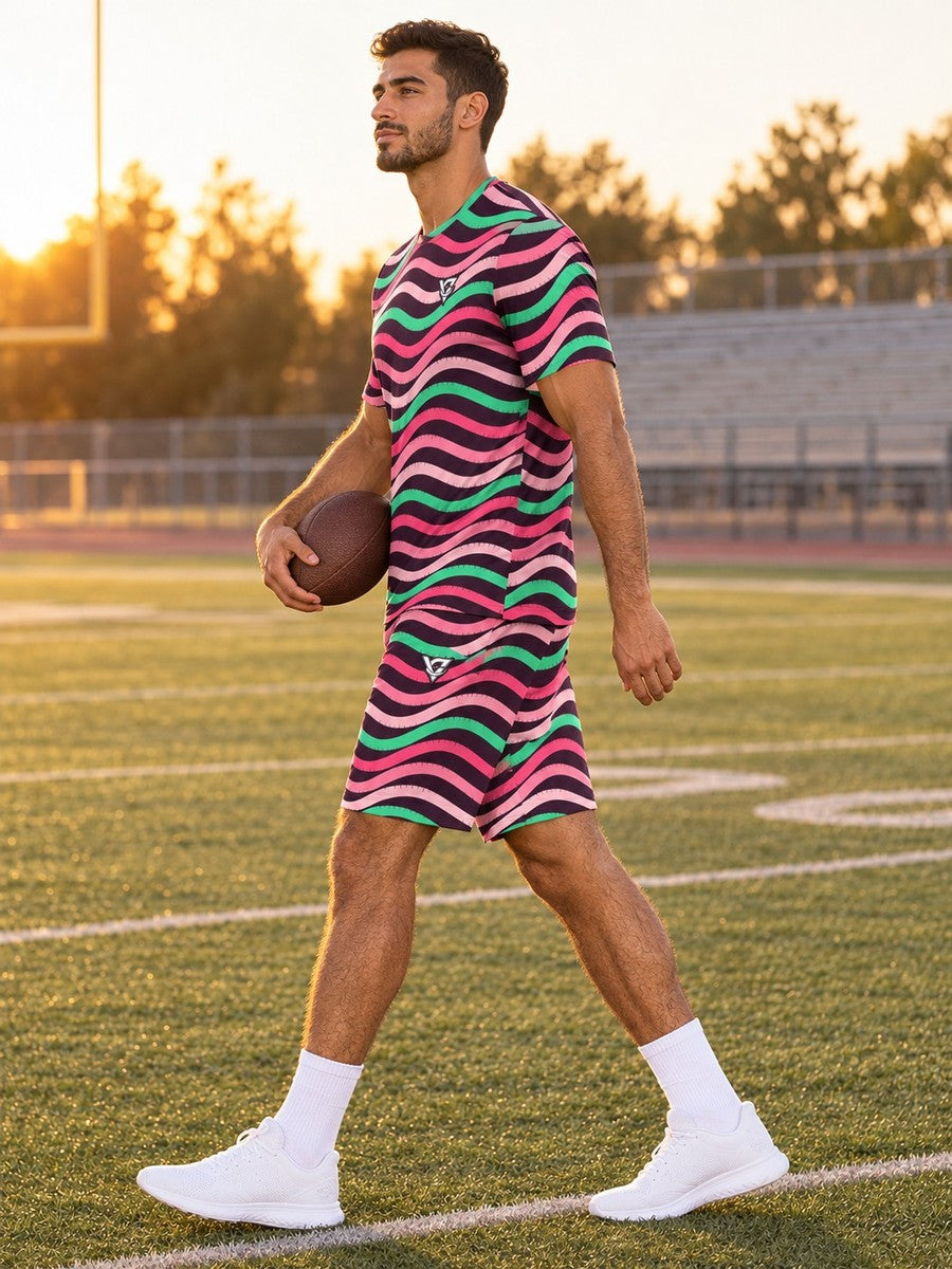 Football Flamingo Fizz Wave Rider Men's Sports Jersey - side view