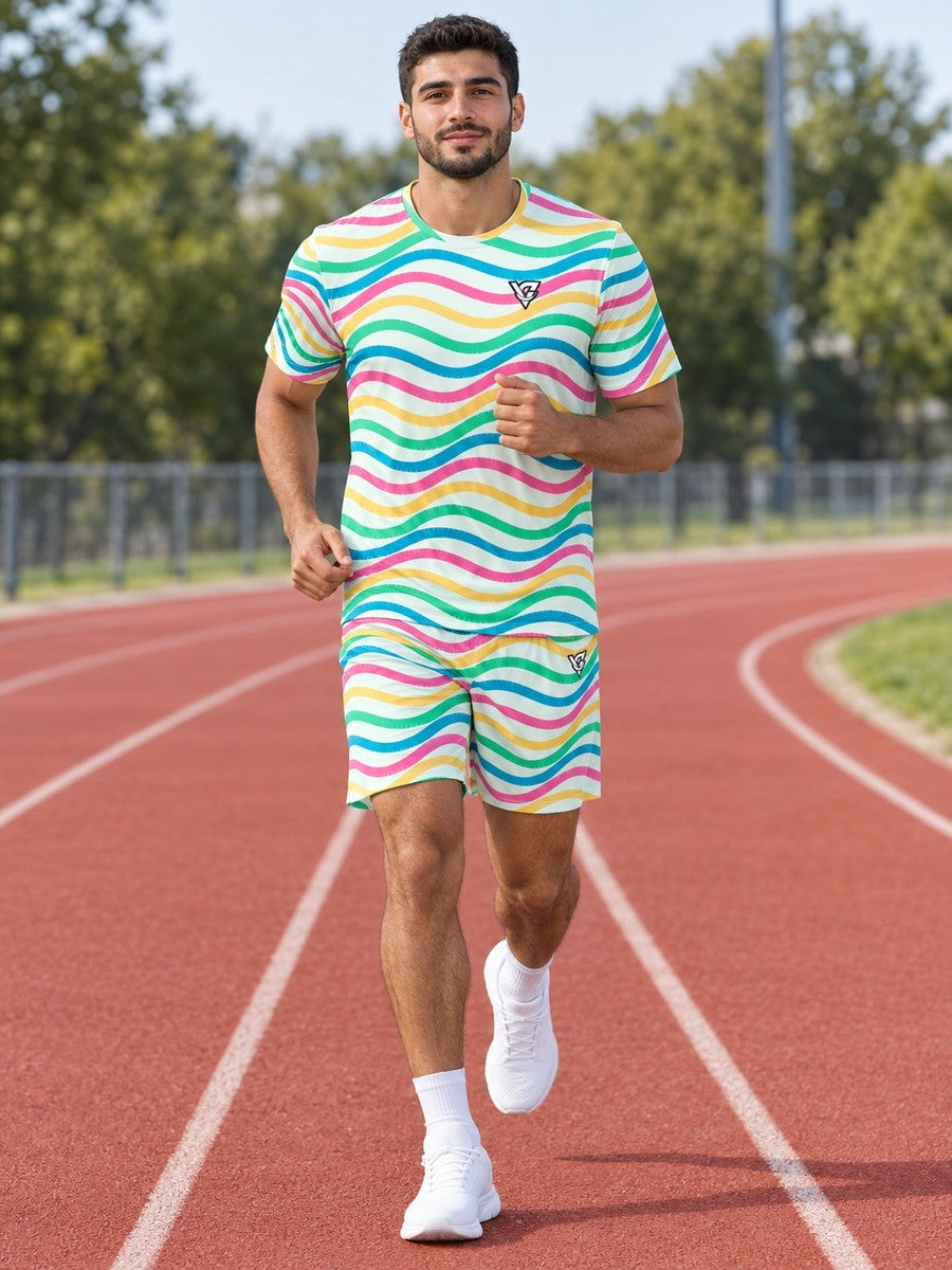 Running Mint Sorbet Wave Rider Men's Sports Jersey - front view