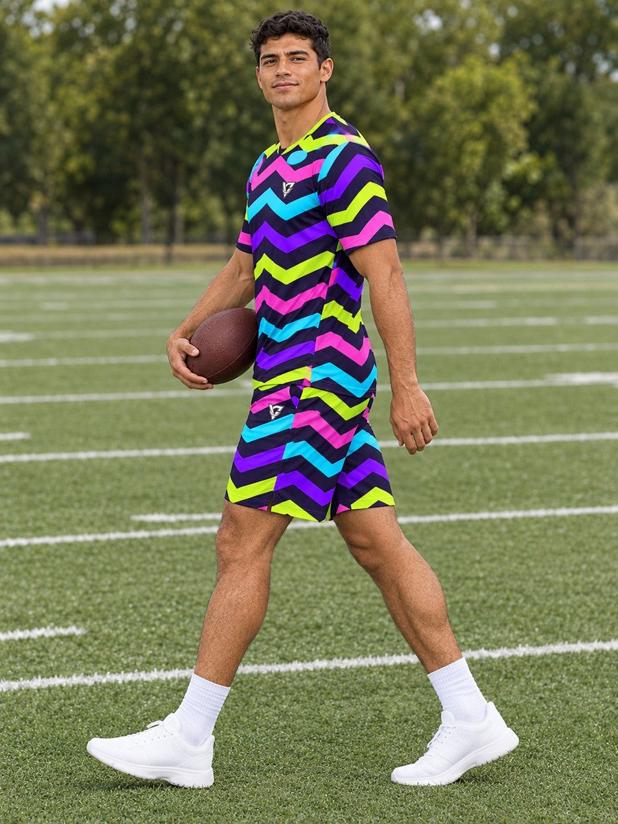 Football Violet Volt Chevron Rush Men's Sports Jersey - side view