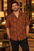 Fire Paisley button-up shirt worn out