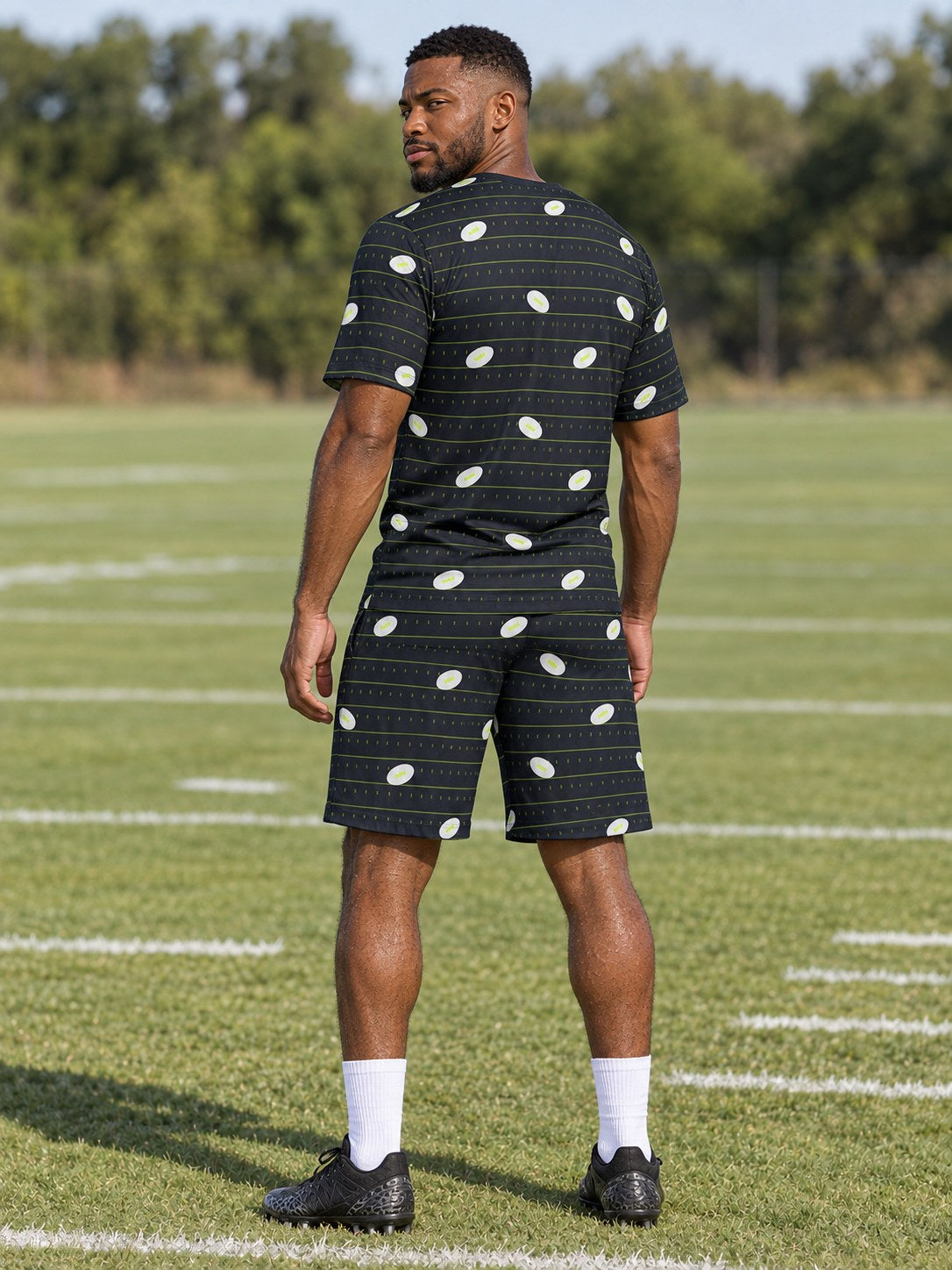 Football Volt Night Gridiron Men's Sports Jersey, back view