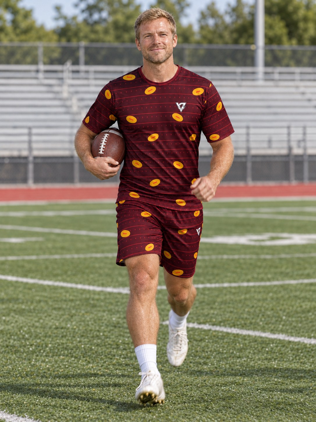 Football Crimson Blaze Gridiron Men's Sports Jersey, in action