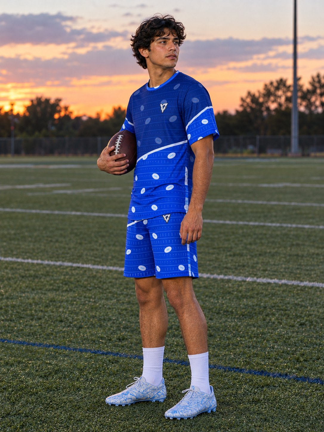 Football Royal Ice Gridiron Men's Sports Jersey, side view