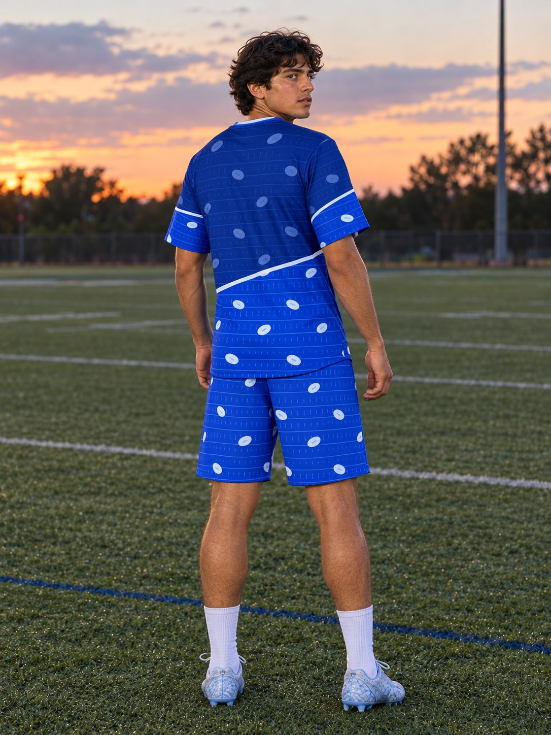 Football Royal Ice Gridiron Men's Sports Jersey, back view