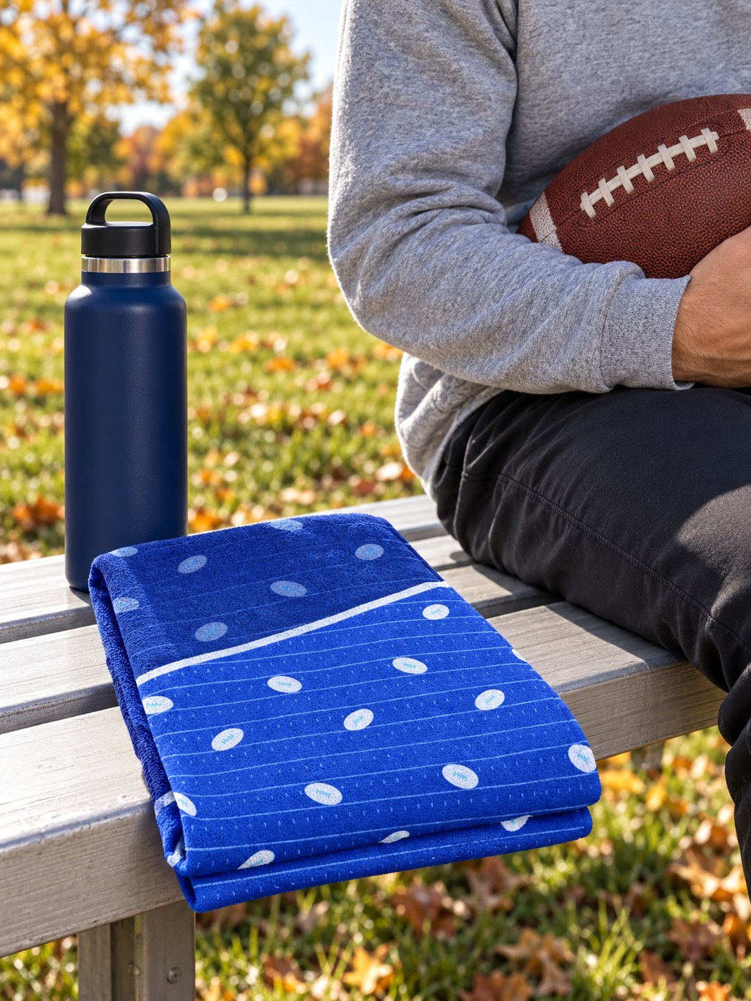 Football Royal Ice Gridiron Rally Towel, lifestyle detail