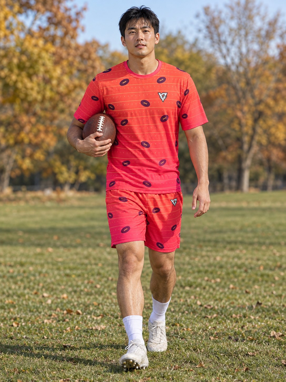 Football Sunset Fade Gridiron Men's Sports Jersey, front view