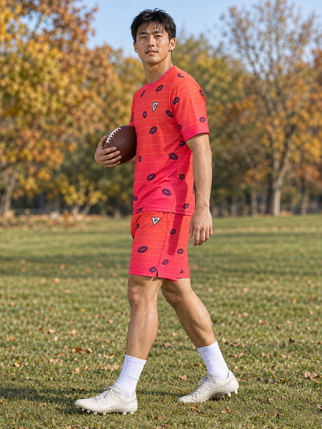 Football Sunset Fade Gridiron Men's Sports Jersey, side view