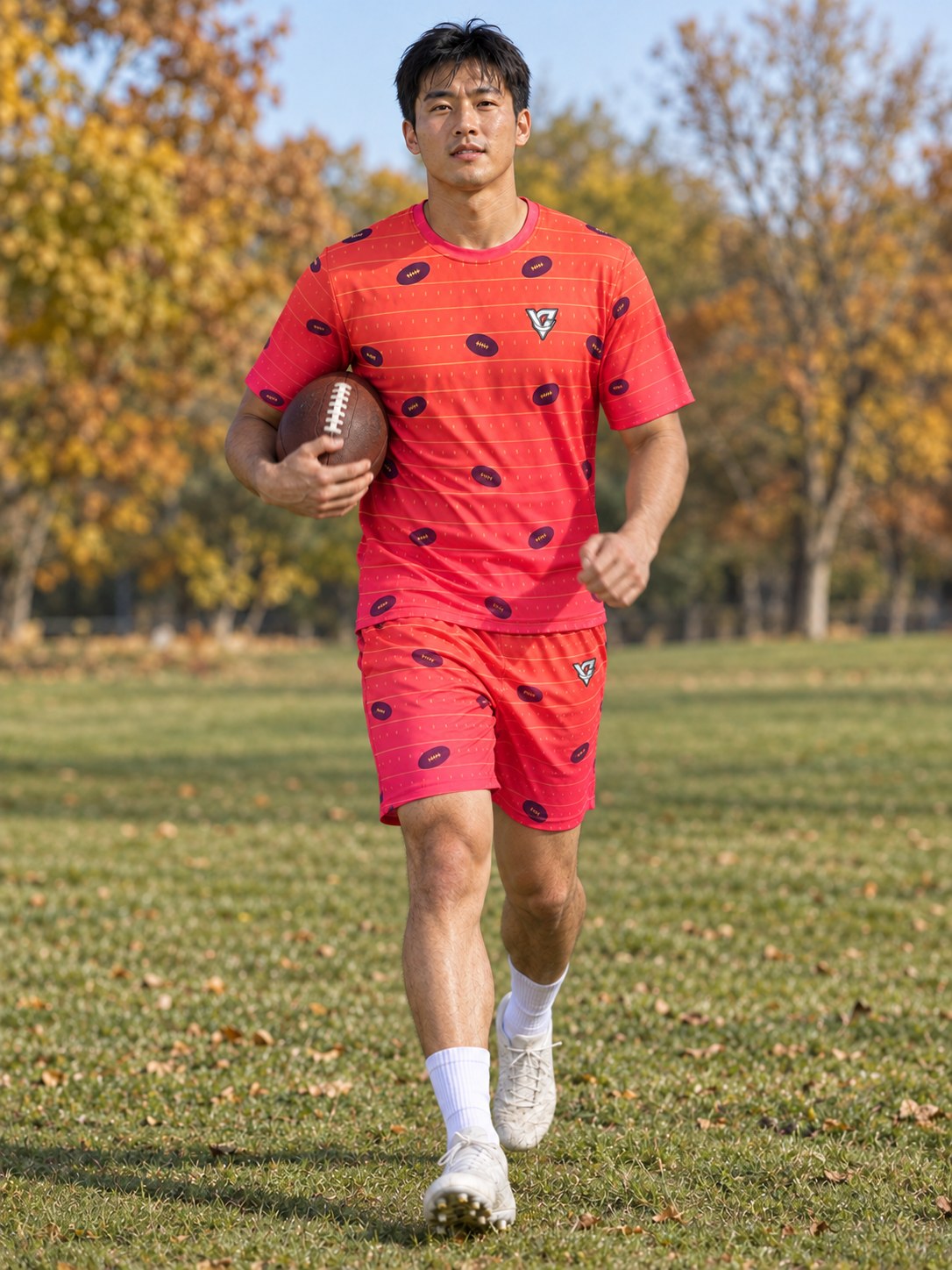 Football Sunset Fade Gridiron Men's Sports Jersey, in action