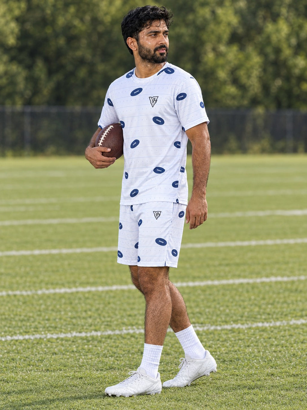 Football Arctic White Gridiron Men's Sports Jersey, side view