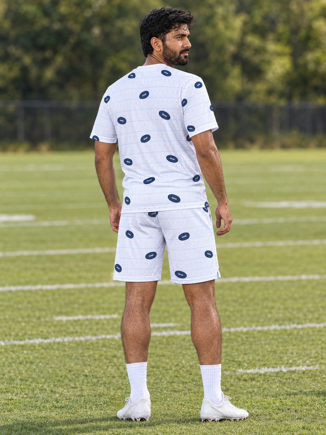 Football Arctic White Gridiron Men's Sports Jersey, back view